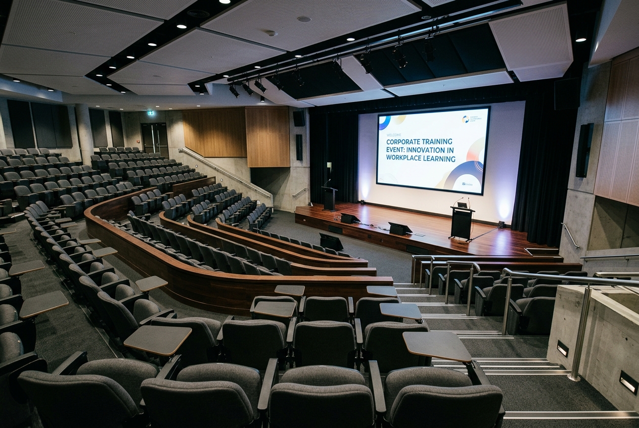 Corporate training auditorium furnished by Nikshoo